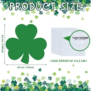 Green shamrock cutouts for St. Patrick's Day bulletin board with 100 adhesive dots