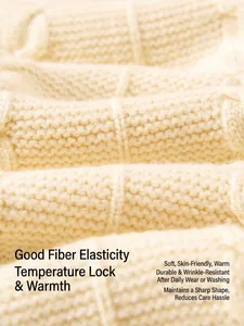 Chunky knit cream winter sweater for kids featuring warm heart pattern and soft fabric