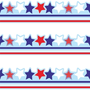 Independence Day Bulletin Board Borders Stars Stripes Red White Blue Classroom Decoration Coated Paper Sticker Roll