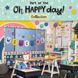 Boheemse regenboog klaslokaal decoratieset met spandoeken, posters en lantaarns