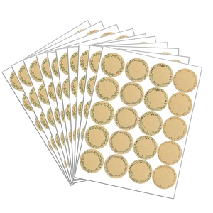 Floral kraft paper stickers with lavender and green leaf designs for gift packaging