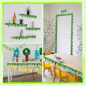 Tropical rainforest plant stickers for classroom bulletin borders and home wall decoration