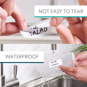 Waterproof and tear-resistant white rectangle kitchen labels for food boxes and jars