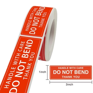 Handle With Care Fragile shipping labels 1x3 inch red warning stickers for packages