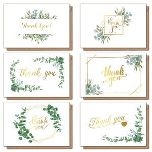 Biglietti Di Ringraziamento Eucalipto Con Buste E Adesivi Cartoncino Bianco Acquerello Botanico Floreale Note Di Apprezzamento Per Matrimonio Business Compleanno