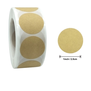 Blank Round Kraft Paper Labels Roll For Baking DIY Handmade Gift Packaging Mailing Labels Decorative Seal Stickers For Office