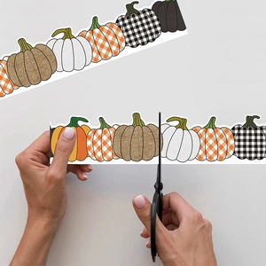 Adesivi per bordi di Halloween con zucca impermeabili per decorazioni e fai-da-te