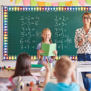 Waterproof lantern-patterned blackboard border stickers for classroom wall decoration