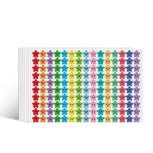 Colorful star stickers set with cute cartoon facial expressions for teacher rewards