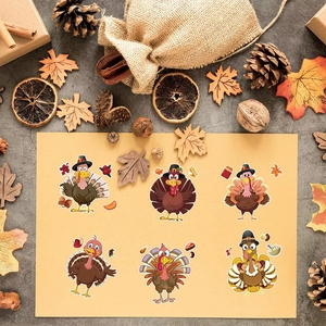 6er-Pack Thanksgiving-Truthahn-DIY-Puzzle-Aufkleber für Kinderaktivitäten