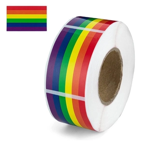Αυτοκόλλητα Pride Month Ουράνιο Τόξο Ρολό Ορθογώνιο Ριγέ Αυτοκόλλητες Ετικέτες Διακόσμηση Εορτασμός LGBTQ Υποστήριξη Δώρο