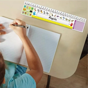 Waterproof educational desk label sticker with alphabet and numbers for school kids