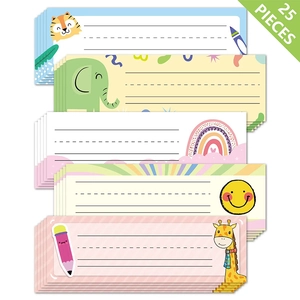 Étiquettes de Nom de Bureau d'Animaux de Dessin Animé Autocollants Adhésifs Couchés Imperméables Pour École Étudiants