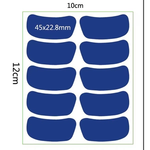 Set de 10 parches de gel PVC para ojos azul oscuro dimensiones 45x22,8mm en placa 10x12cm