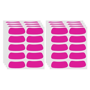 Lote de parches de ojos de PVC rosa y almohadillas faciales en hojas blancas