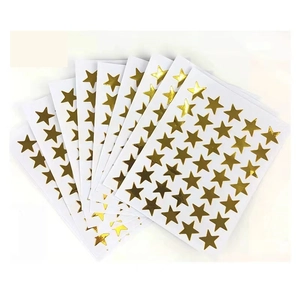 Gold Star Smile Face Reward Stickers For Kids Teacher Classroom School PVC Self Adhesive Metallic Foil Decorative Label Stickers