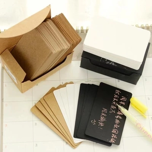 Kraft Paper Cards DIY Blank Word Cards Message Cards Minimalist Rounded Corner Note Cards For Study Office Home Decorative Writing Stationery