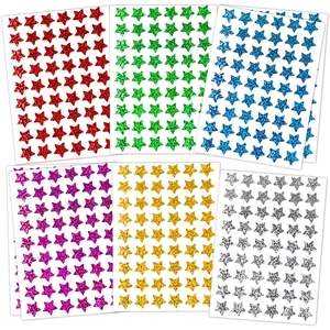 Holographic Star Stickers Glitter Reward Chart Decals For Teachers Students Classroom School Planning Small Star Stickers