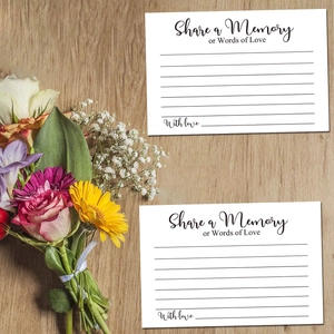 Elegant white Share a Memory cards set with floral decor for weddings and parties