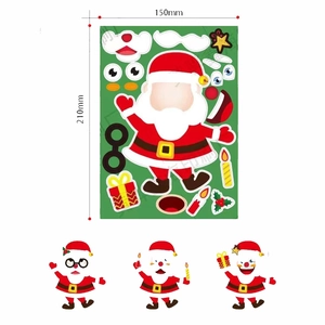 DIY Christmas Santa stickers set with assorted facial accessories measuring 150mm x 210mm