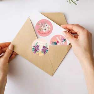Autocollants floraux Happy Mother's Day sur enveloppes pour emballage cadeau et décoration