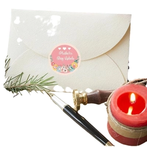 Autocollants ronds de fête des mères avec fleurs pour enveloppes et cadeaux