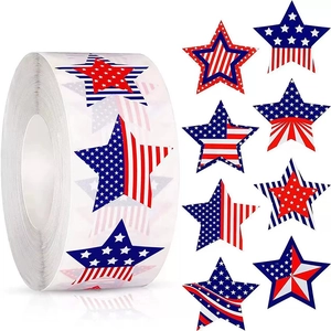 Unabhängigkeitstag Stern Aufkleber US Flagge Muster Siegel Etiketten Für Vierte Juli Dekoration Geschenk Verpackung Aufkleber