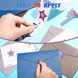 Unabhängigkeitstag Sternaufkleber mit US-Flaggenmuster für Umschläge und DIY-Bastelarbeiten