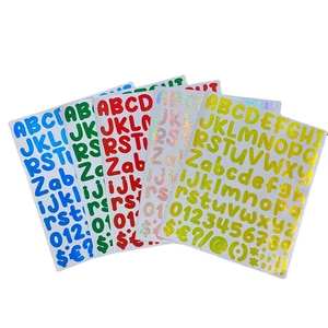 Colorful laser alphabet and number stickers set for cups and laptops DIY decoration