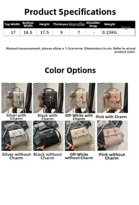 Detailed size specifications and color options for the versatile mini PU backpack
