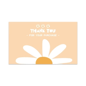 Pink daisy thank you for your purchase card with elegant floral art design