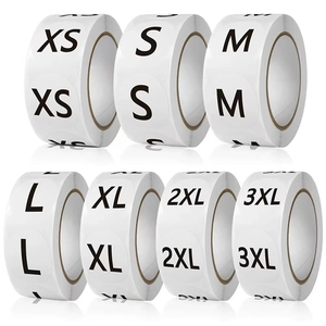 Round Clothing Size Identification Labels XS S M L XL 2XL 3XL Adhesive Marking Stickers For Apparel Retail Shoes Hat Jewelry
