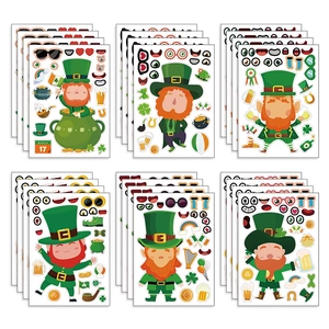 DIY St. Patrick's Day Leprechaun Puzzle Aufkleber Set für Kinder Party Mitgebsel