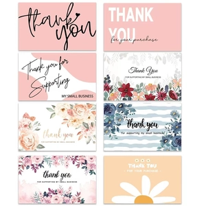 Floral Business Thank You Cards For Small Business Owners Coated Paper Appreciation Gift Labels Flower Pattern Stationery