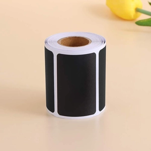 Removable black matte PVC chalkboard label roll with rectangle stickers for home organizing
