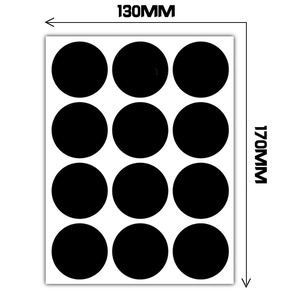 Waterdichte ronde zwarte PVC-stickers, 38mm DIY beschrijfbare labels voor potten en flessen