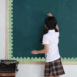 Green arch pattern bulletin board border stickers for classroom chalkboard decoration