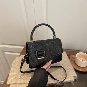 Mode Glitzer PU Leder Quadratische Tasche Für Damen Luxus Pailletten Nähte Henkeltasche Trendige Umhängetasche Satchel