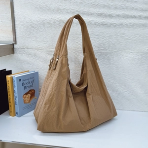 Large Capacity Fabric Tote Bag Minimalist Solid Color Shoulder Bag Versatile Commuter Hobo Handbag For Women Travel Shopping