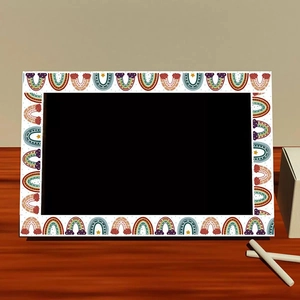 Rainbow bridge bulletin board border sticker with blackboard surface for classroom decor
