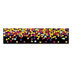 Bordure de tableau noir à confettis colorés pour la décoration de la rentrée