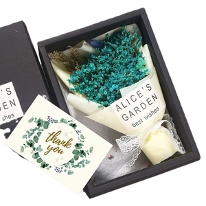 Gypsophila dried flower bouquet gift box set with white eucalyptus thank you card