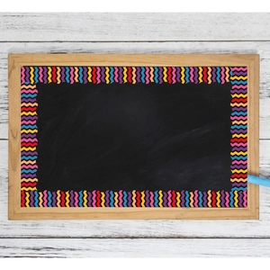 Autocollants de bordure ondulée colorée pour décoration de tableau noir en classe