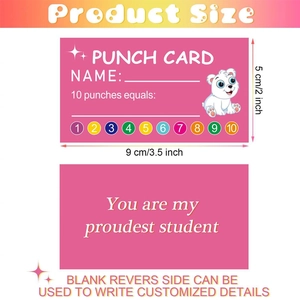 Carte fedeltà con design orso polare e 10 punti premio per studenti e bambini piccoli