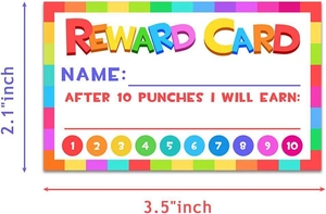 Carte premio arcobaleno per bambini con fori per tracciare obiettivi 3,5x2,1 pollici