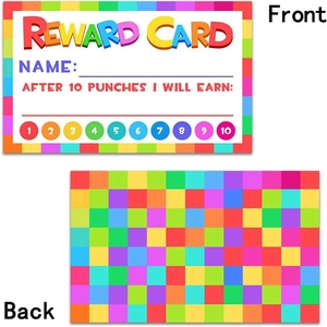 Carte premio arcobaleno per bambini con vista fronte e retro per obiettivi scolastici