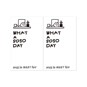 Minimalist white square stickers with black hand-drawn cat and coffee illustrations