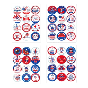 Unabhängigkeitstag Aufkleber Amerikanische Flagge Uncle Sam Muster Rot Weiß Blau Haftende Decals Für Feiertagsgeschenke DIY