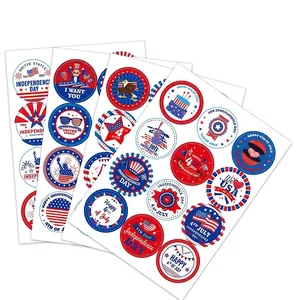 USA Unabhängigkeitstag Aufkleber Set mit 12 Bögen und patriotischen amerikanischen Motiven