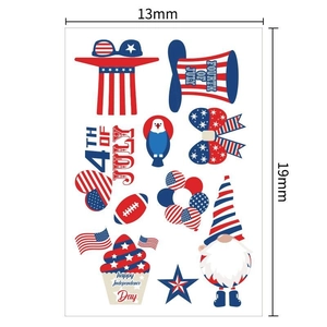 DIY nagelstickers Onafhankelijkheidsdag met adelaar en sterpatronen 13x19mm
